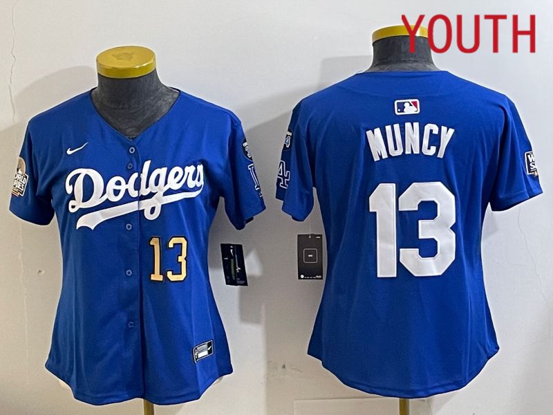 Youth Los Angeles Dodgers #13 Muncy Blue Game 2024 Nike MLB Jersey style 11219->youth mlb jersey->Youth Jersey